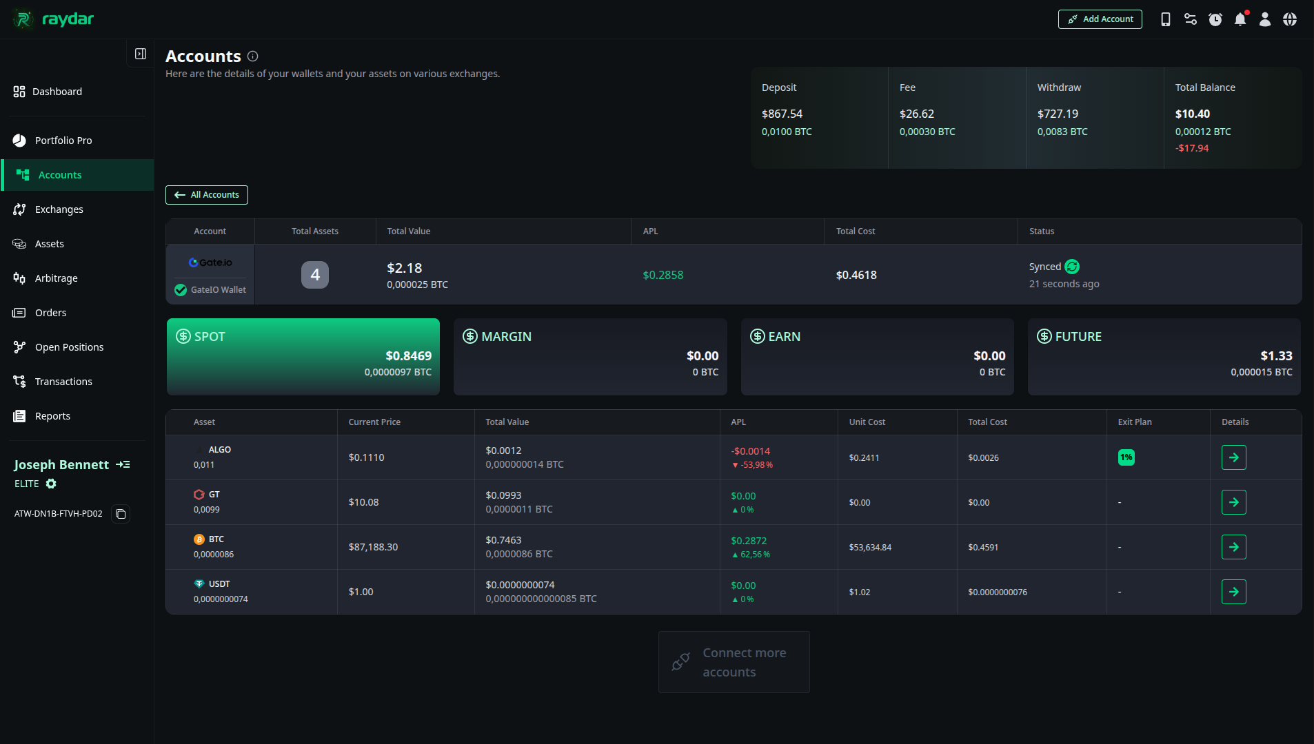 Account Details Drill-down