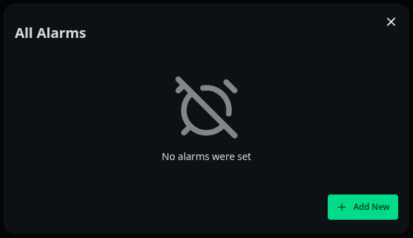 Create Alarm Page