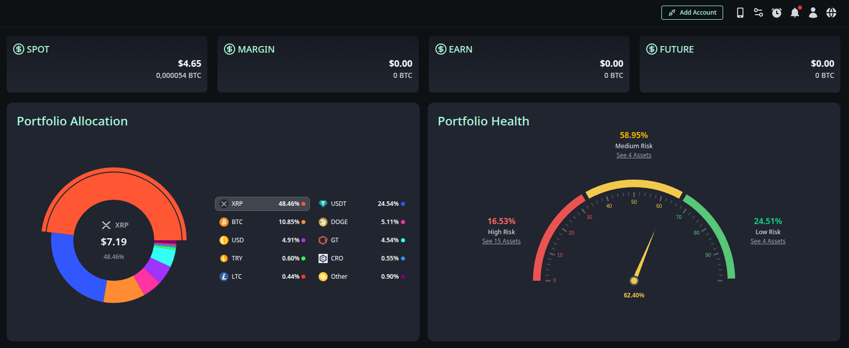 Portfolio Pro Balances and Analysis in Raydar