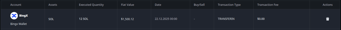 Transactions History Dashboard